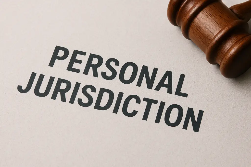 Word "Personal Jurisdiction" next to a gavel