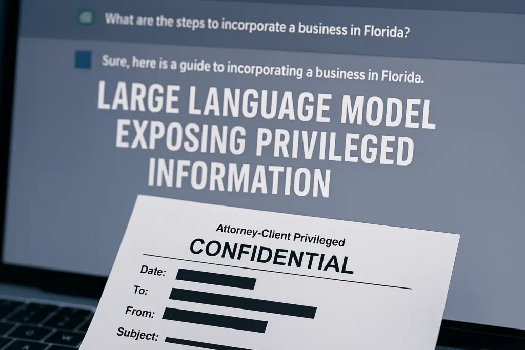 Page headlined Large Language Model Exposing Privileged Information